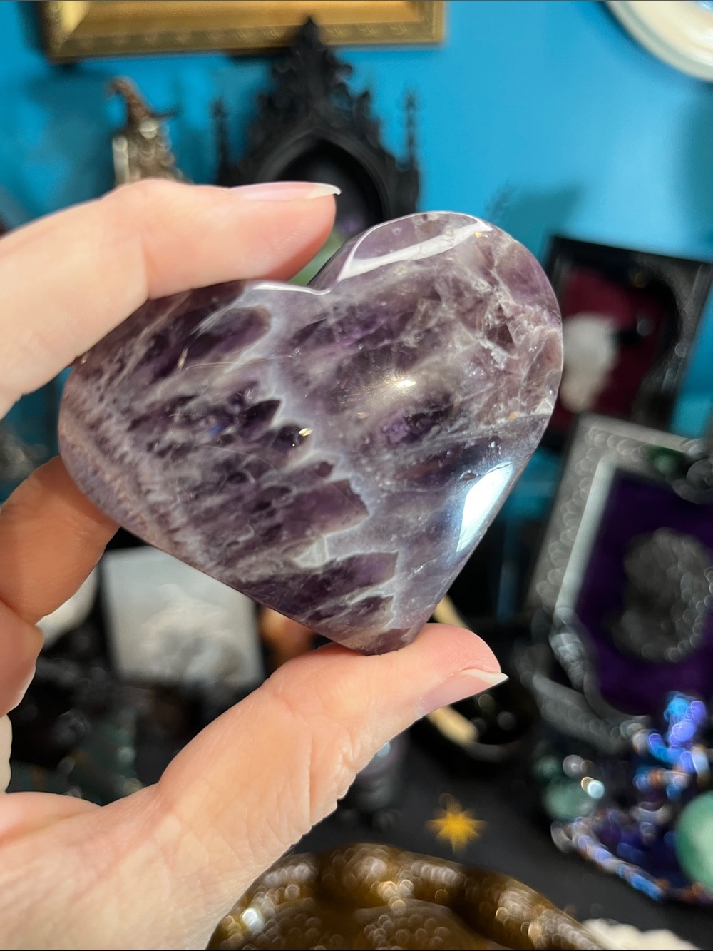 Congo amethyst with powelite heart